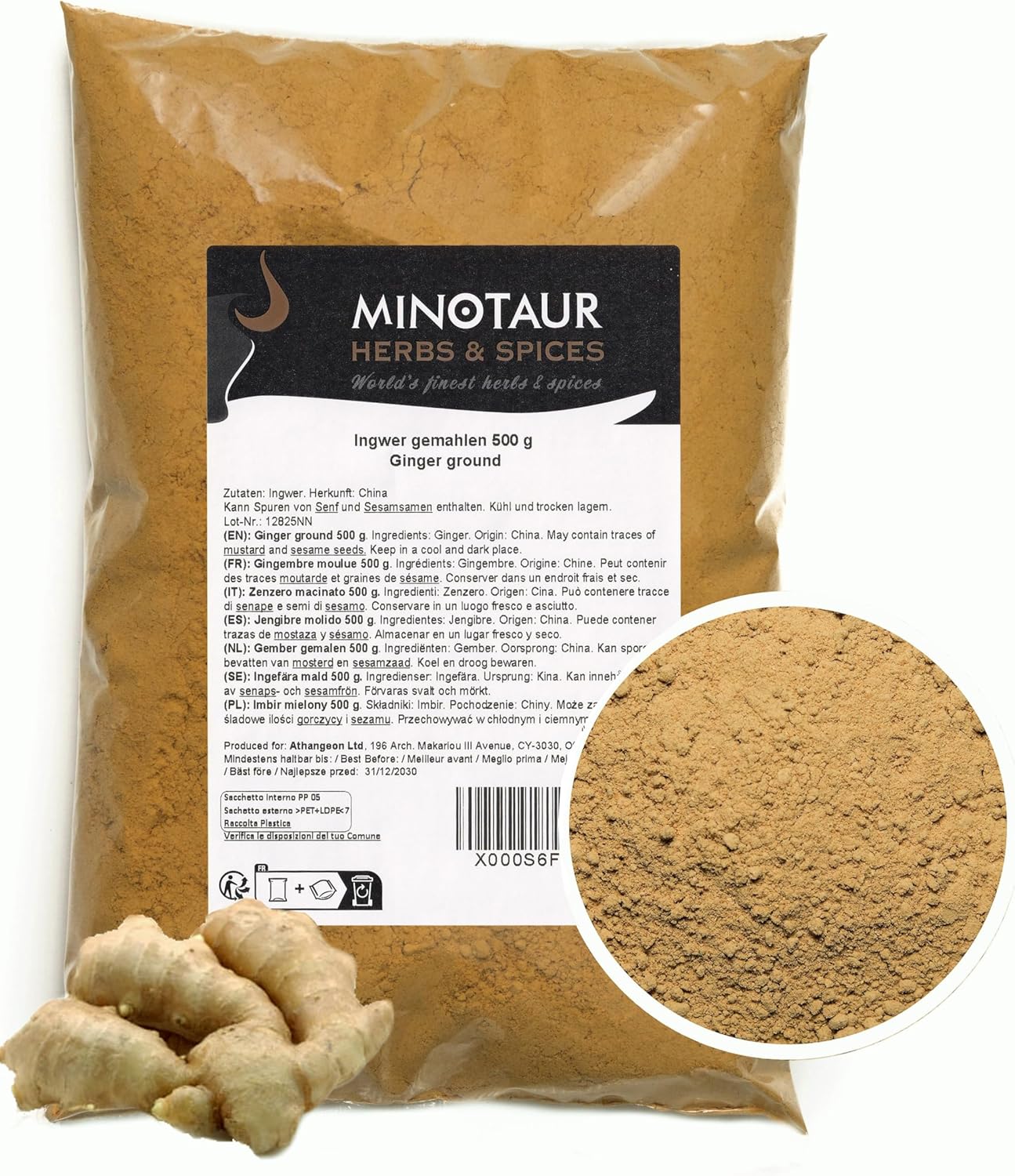 Minotaur Spices | Ginger, ground ginger root, ginger powder, sweet ginger, 2 x 500 g (1 kg) - Image 3
