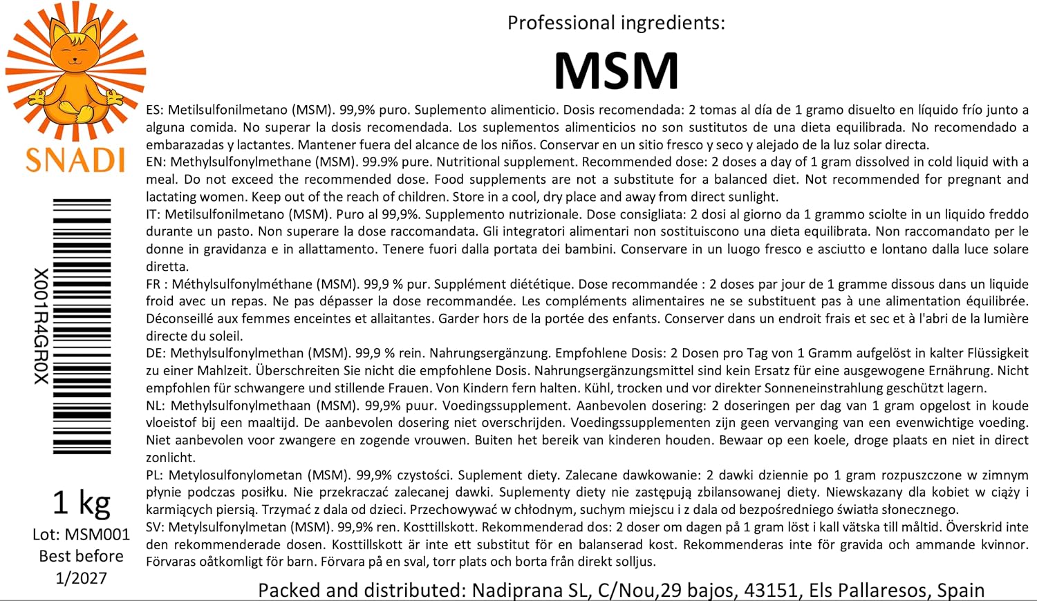 MSM Pure Powder 1kg | Methylsulfonylmethane 99.9% Purity | Vegan and No Additives | High Bio-Absorption | For Skin, Nails and Hair, Colourless, Size 1 kg - Image 4