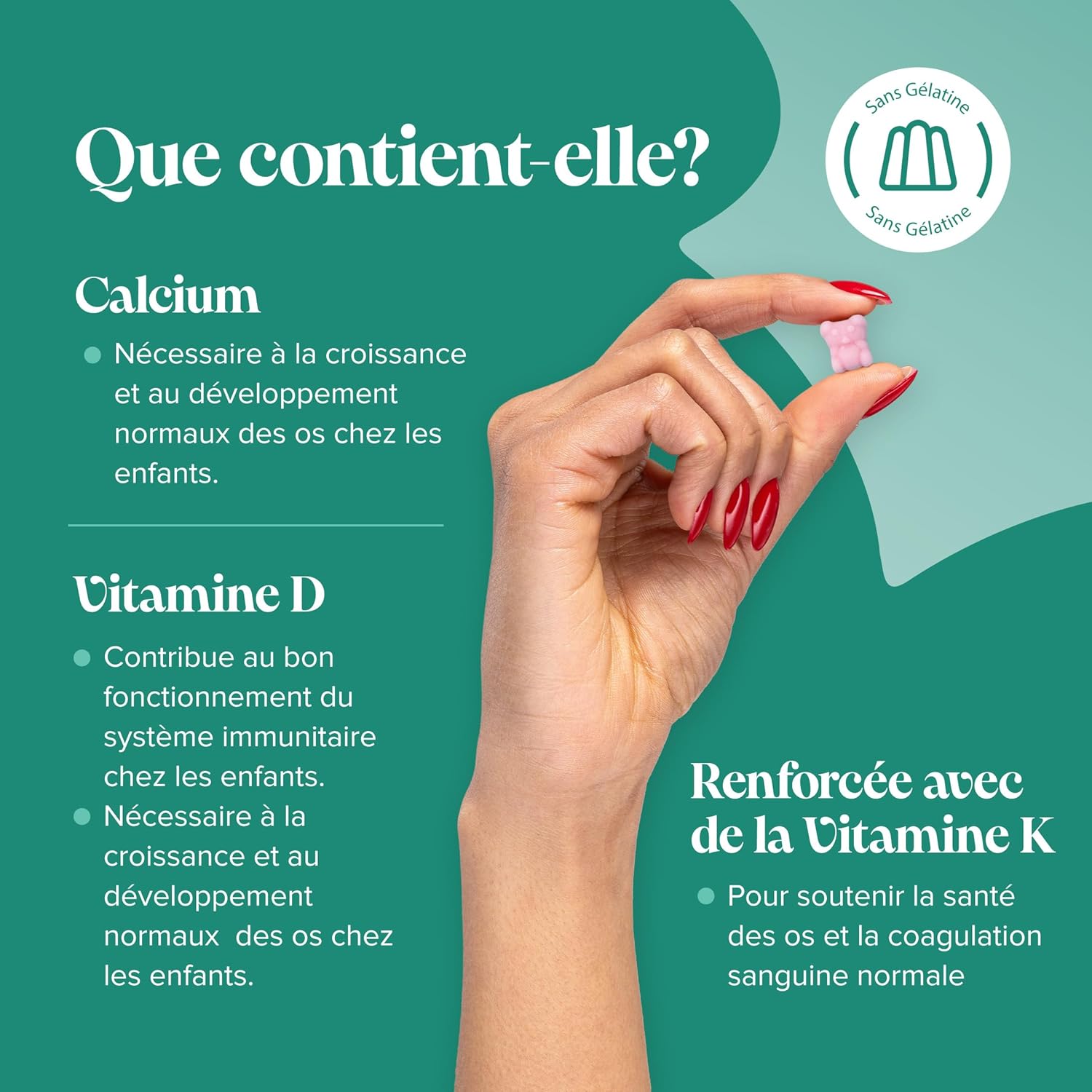 Kid's Calcium Vitamin D Erasers - 160mg Calcium, Vitamin D3 (400 IU), K2 - Bone & Teeth, Growth, Immunity - Gelatin Free, Gluten Free - 30 Gummies - Novomins - Image 7