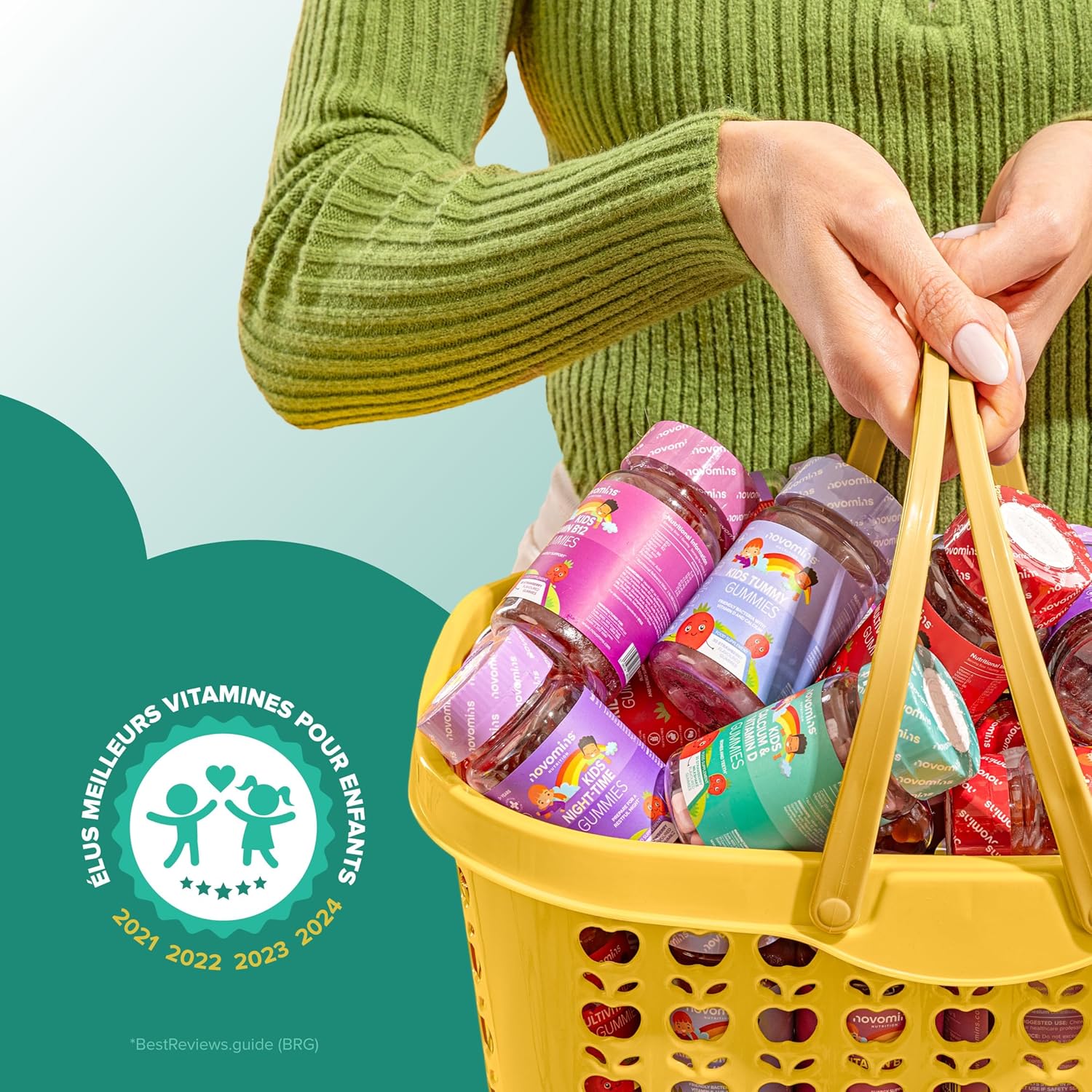 Kid's Calcium Vitamin D Erasers - 160mg Calcium, Vitamin D3 (400 IU), K2 - Bone & Teeth, Growth, Immunity - Gelatin Free, Gluten Free - 30 Gummies - Novomins - Image 8