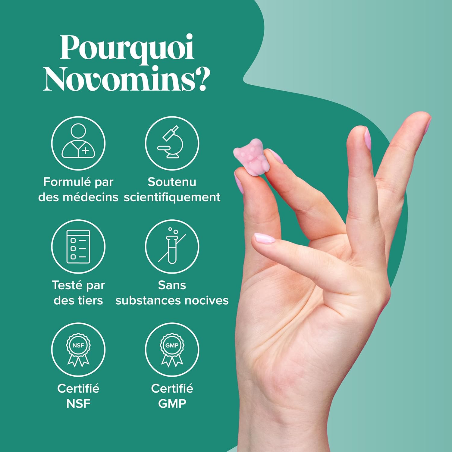 Kid's Calcium Vitamin D Erasers - 160mg Calcium, Vitamin D3 (400 IU), K2 - Bone & Teeth, Growth, Immunity - Gelatin Free, Gluten Free - 30 Gummies - Novomins - Image 11