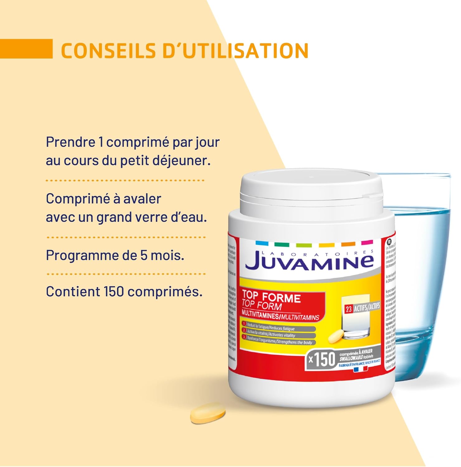 JUVAMINE - Top shape - Vitality - Tonus - 12 Multivitamins & 10 Minerals - Helps reduce fatigue - Supports immunity - 150 tablets - Maxi Format - 5 months - Image 7