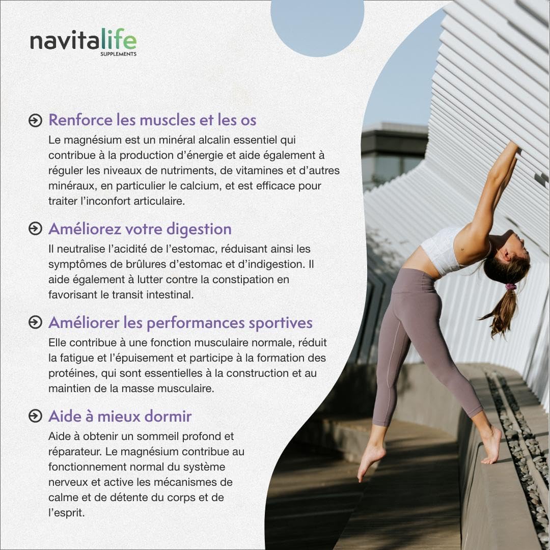 Magnesium Pure Citrate 1545mg + Magnesium Bisglycinate 600mg + Vitamin C, B6, B1, B5 | Reduces Fatigue and Exhaustion | Relieves Joint and Muscle Pain, 120 Capsules - Image 5