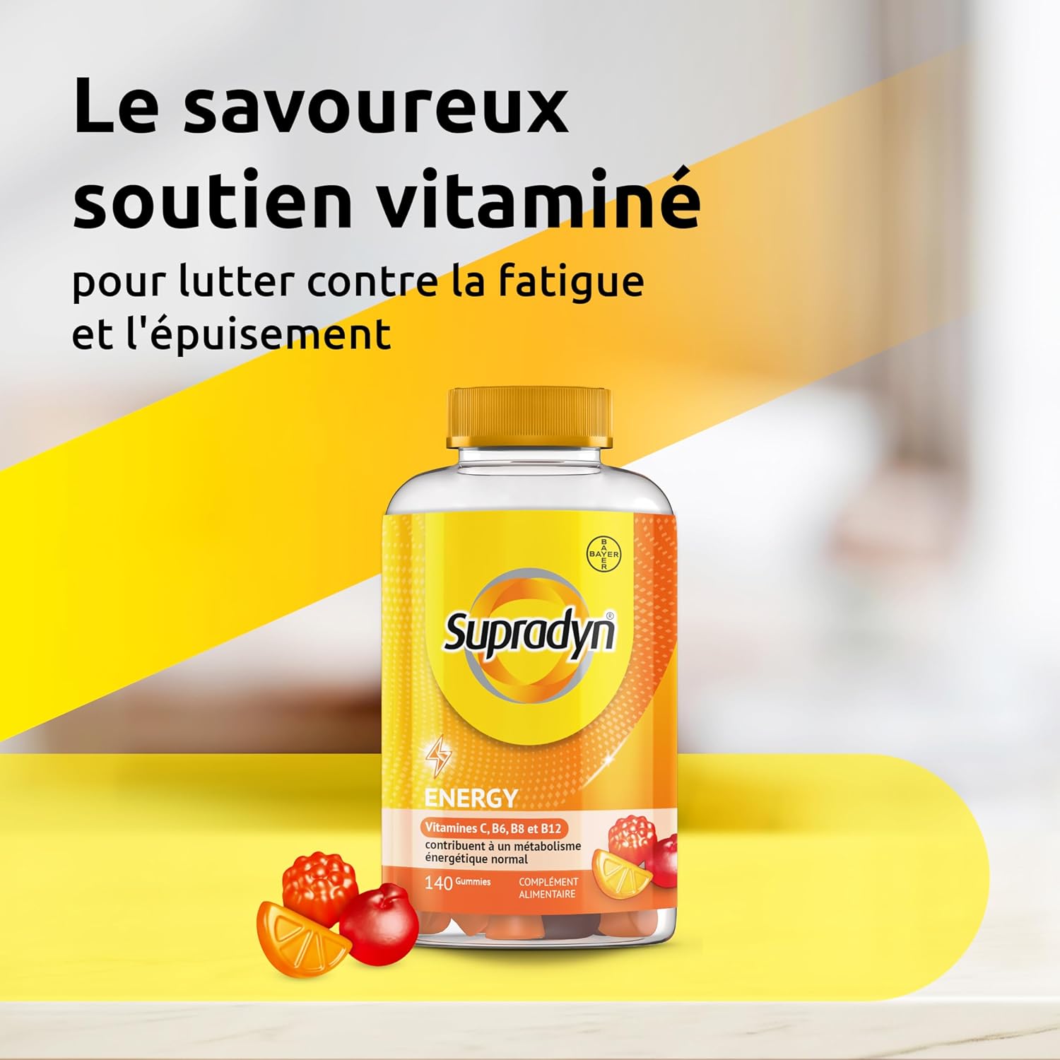 Supradyn Gummies Adult Vitamins with Vitamin D, C and Biotin - Gummies Energy Multivitamin with Cherry, Raspberry and Orange Flavour - 140 Gummies - Image 4