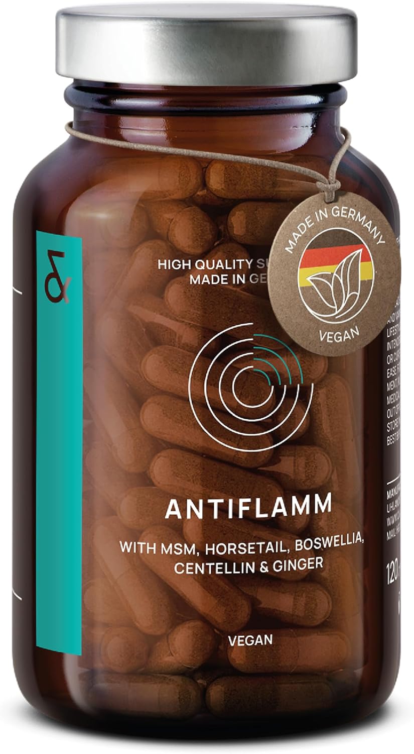 ANTIFLAMM - Natural with Boswellia Serrata MSM Gotu Kola Field Horsetail & Ginger - Painful Joints & Joint Mobility - 120 Capsules - Food Supplement - Image 2