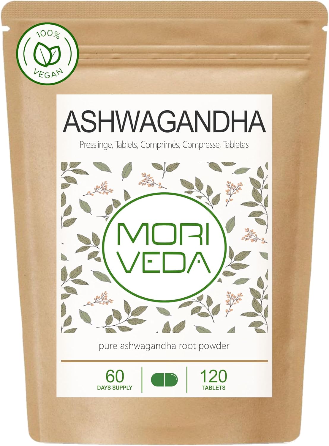 Ashwagandha 1000mg Tablets or Capsules 600mg - Premium Pure Natural Product - Winter Cherry, Indian Ginseng (120 Tablets) - Image 2