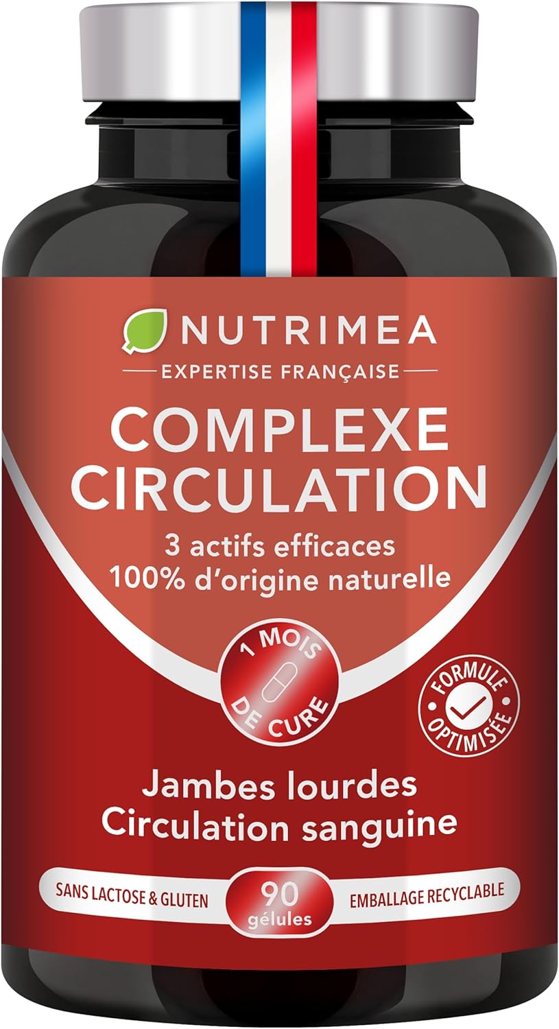 Blood Circulation Legs – Lymphatic Drainage – Red, Horse Brown and Hamamelis – Against Heavy Legs – 100% Natural – 90 Vegan Capsules – Nutrimea – Made in France - Image 2