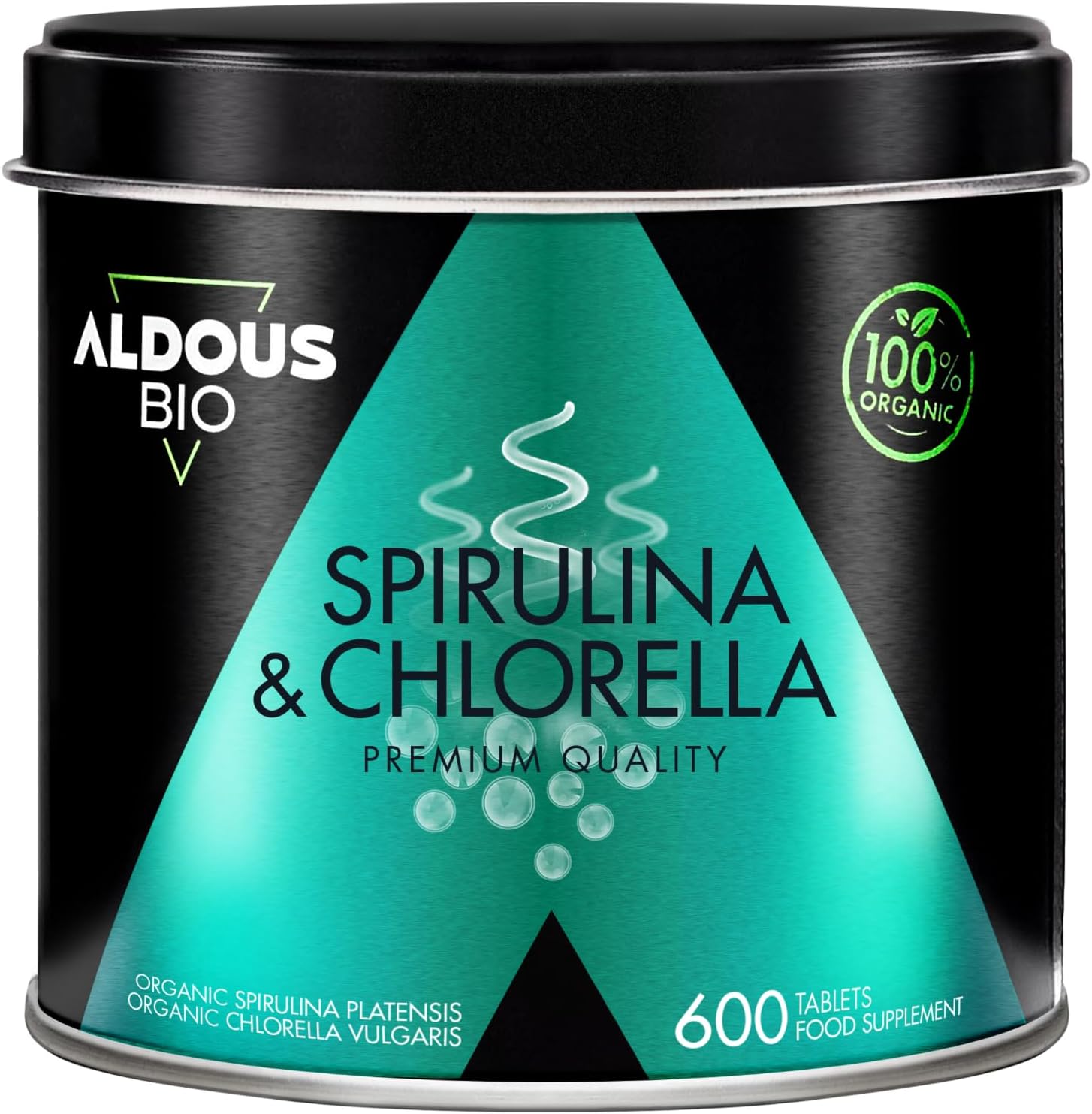 Chlorella + Spirulina Tablets - 600 Tablets - 3000mg per Daily Dose - Anti Fatigue & Adult Immunity - Phycocyanin & Proteins - Vegan - Detox - No Additives - Certified Organic - ALDOUS - Image 2