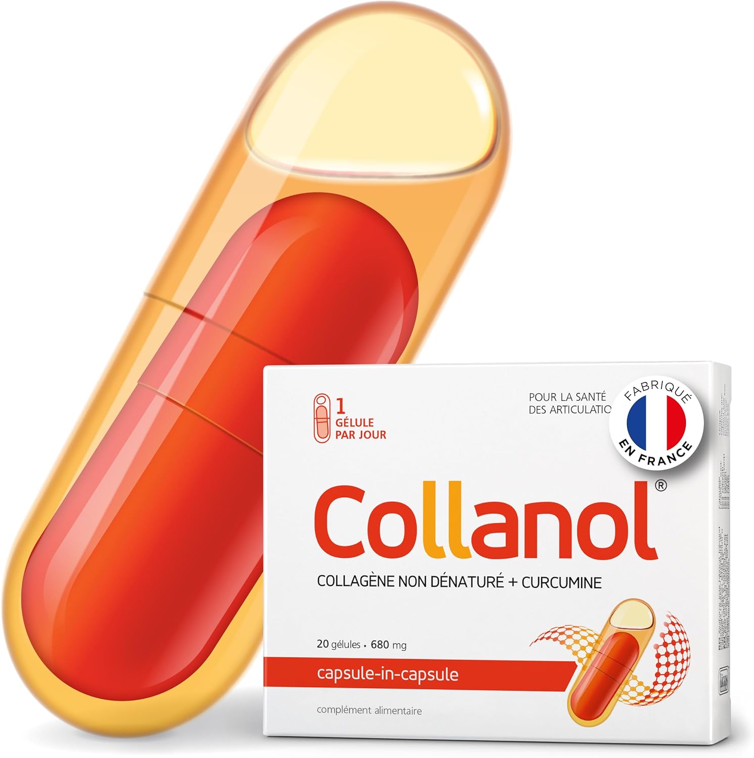 Collanol – Innovation in Healthy Joint Care Liquid Formula in a Double Capsule 3D Collagen + Micellar Extract of Turmeric Roots 1 Capsule/Day (1 Pack) - Image 2