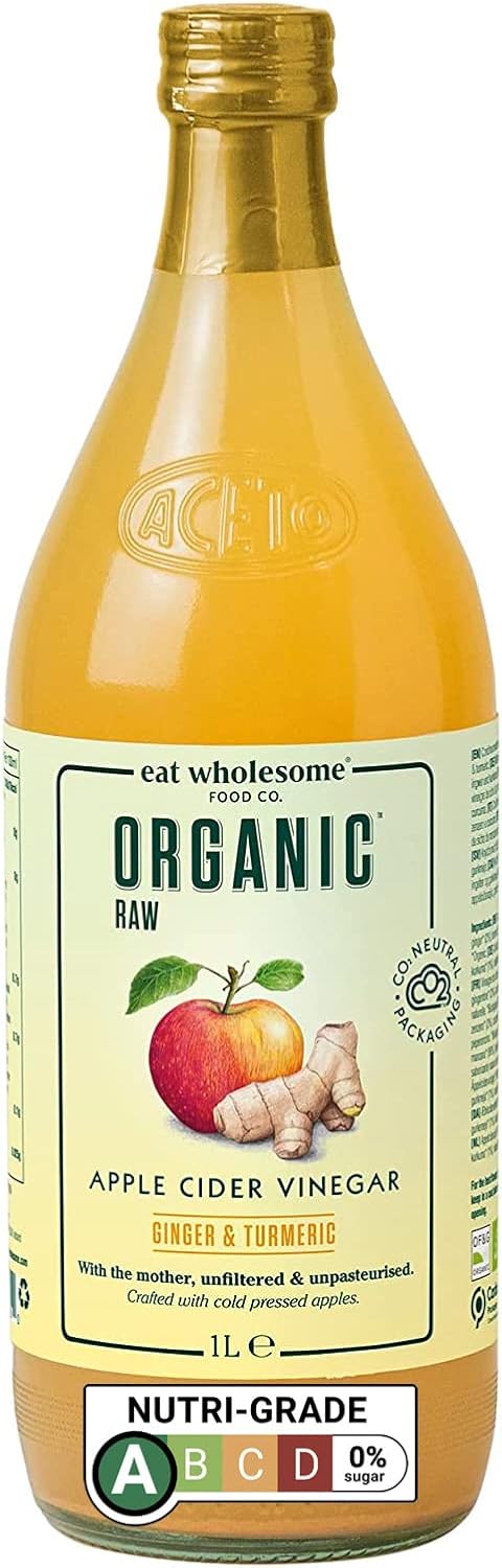 Eat Wholesome Organic Raw Apple Cider Vinegar with Ginger, Turmeric, with "La Mère, 1L " - Image 2
