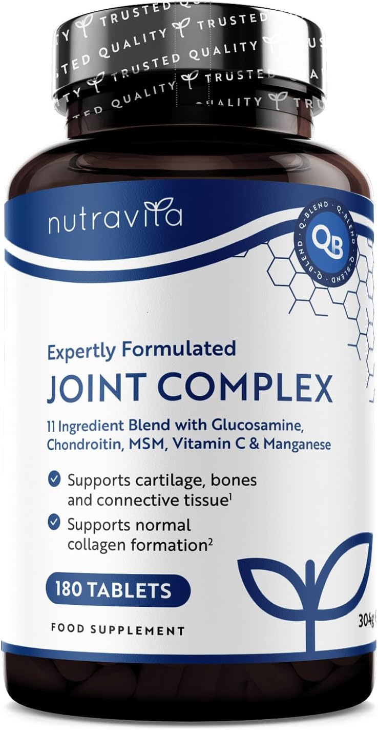 Glucosamine Chondroitin Complex with Vitamin D - MSM + Vitamin C and Manganese - 180 Tablets for 6 Months - Joint Dietary Supplement for Men and Women - MSM Vitamin C - Nutravita - Image 2