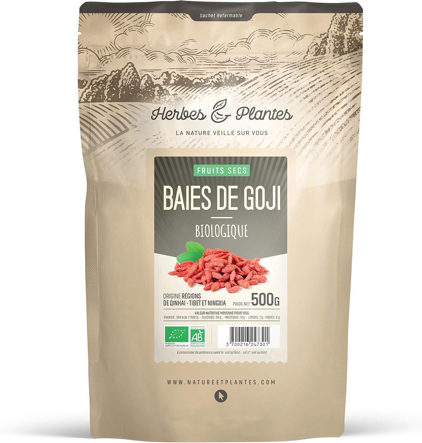 Herbes Et Plantes Organic Goji Berry Tibetan Region 500g - Image 2