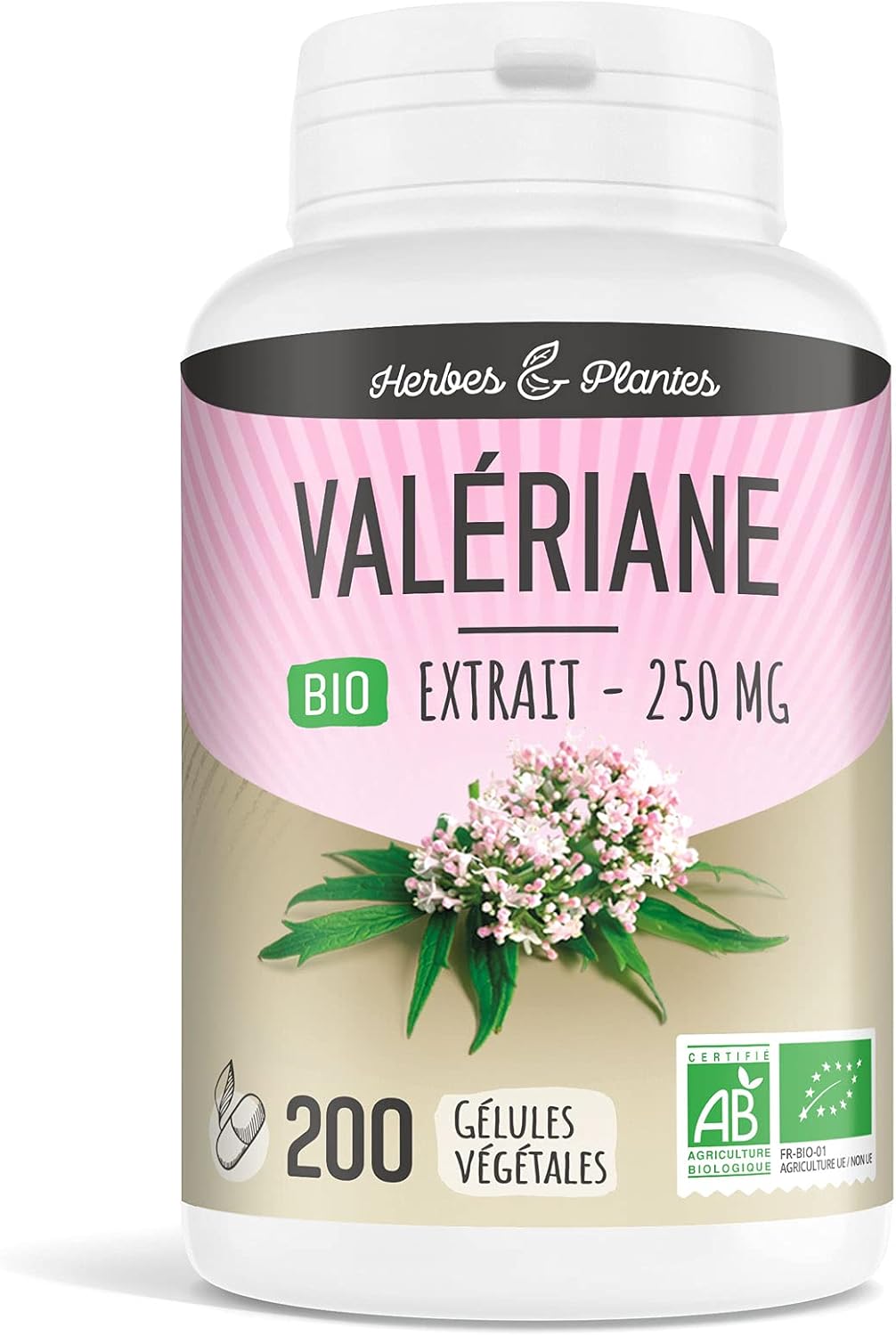 Herbes Et Plantes Valerian Bio 200 Vegetable Capsules 250 mg - Image 2
