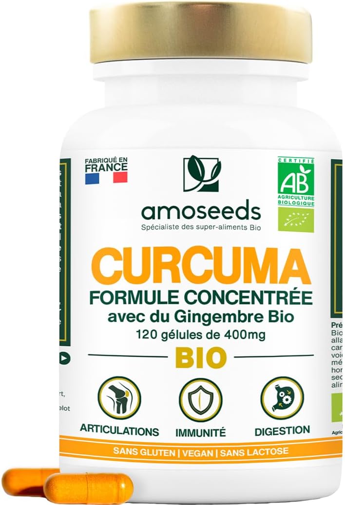 High Concentration Organic Turmeric | With Organic Ginger | High Absorption Curcumin | Piperine Free | Joints | 120 Capsules | Top Quality - Image 2