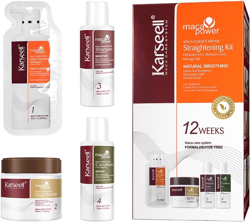 Karseell Keratin Hair Straightening Kit, Professional Home Straightening Kit, Lasts 12 Weeks for All Hair Types - Image 2