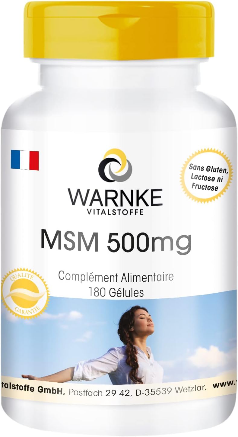 MSM 500mg - 180 capsules - Methyl Sulfonyl Methane | Warnke Vitalstoffe - Quality from German pharmacies - Image 2
