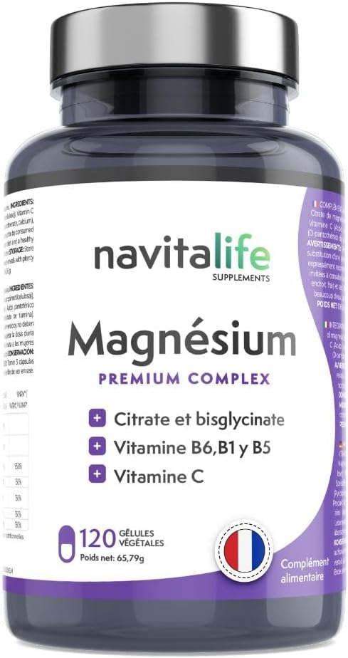 Magnesium Pure Citrate 1545mg + Magnesium Bisglycinate 600mg + Vitamin C, B6, B1, B5 | Reduces Fatigue and Exhaustion | Relieves Joint and Muscle Pain, 120 Capsules - Image 2