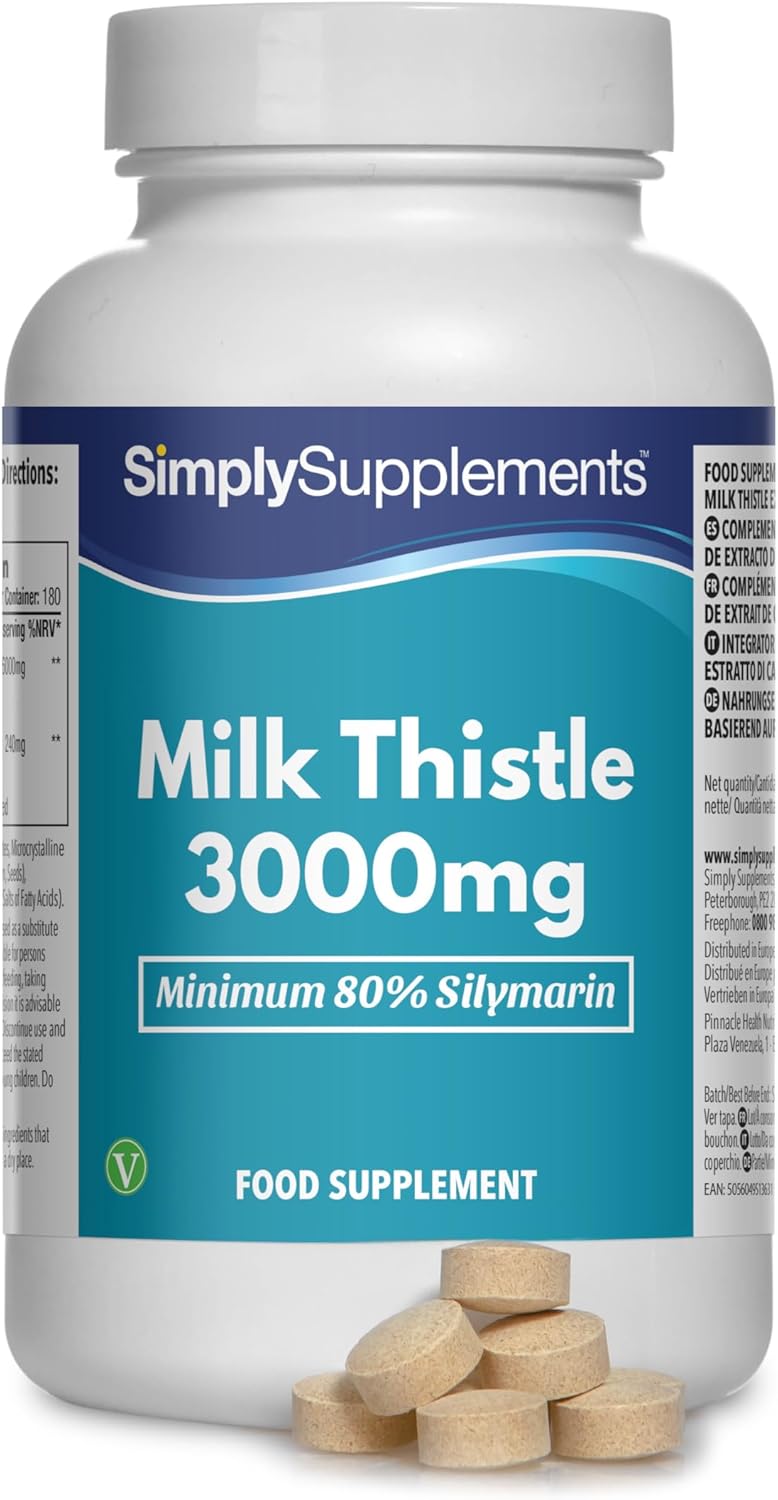 Milk Thistle 3000mg | 360 Tablets | Vegan Friendly | Up to 6 Months of Benefits | SimplySupplements - Image 2
