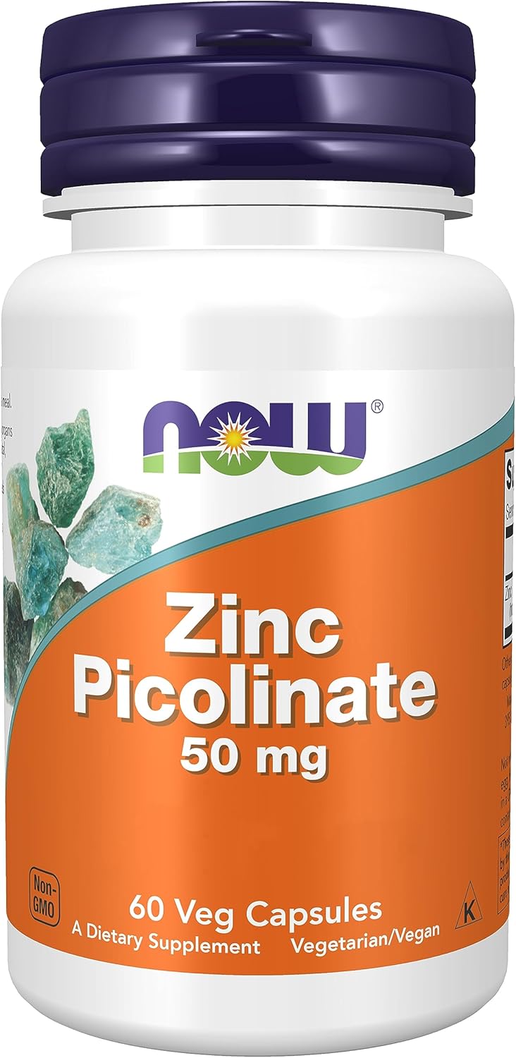 Now Foods, Zinc Picolinate, 50mg, High Dosed, 1 Capsule Every 2 Days, 60 Vegan Capsules, Lab Tested, Gluten Free, Soy Free, Non-GMO, Vegetarian - Image 2