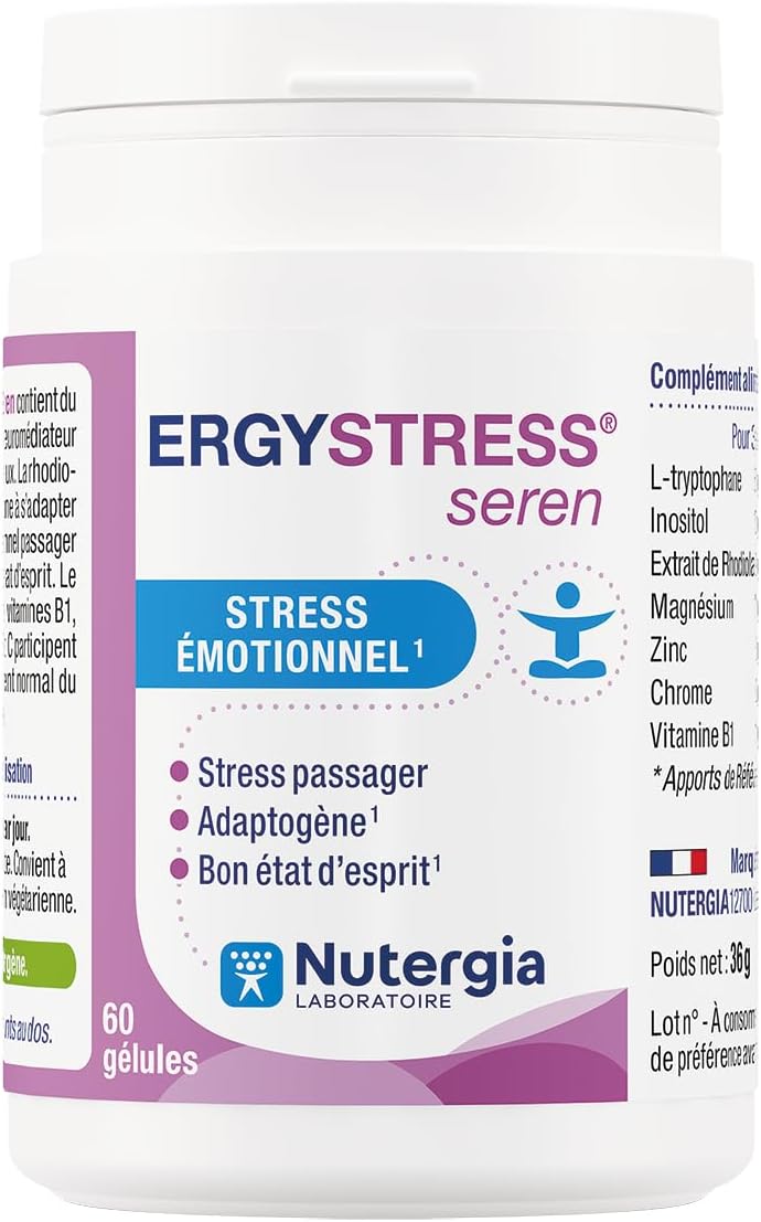 Nutergia – Emotional stress – Adaptation to transient emotional stress, improve the state of mind – Sweet urges due to stress – Dietary supplement – 60 Capsules – Made in France - Image 2