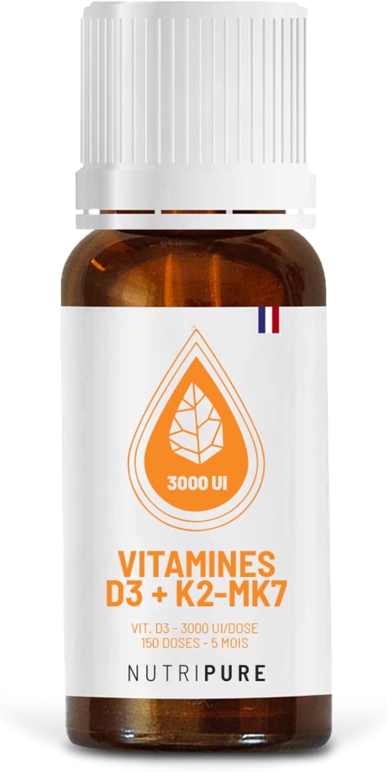 Nutripure | Vitamin D3 K2-MK7 3000 IU | High Dosage for Immune, Bone and Muscle Health | With VitaMK7® and Organic Olive Oil | High Absorption & Custom Dosage | 5 Months - Image 2