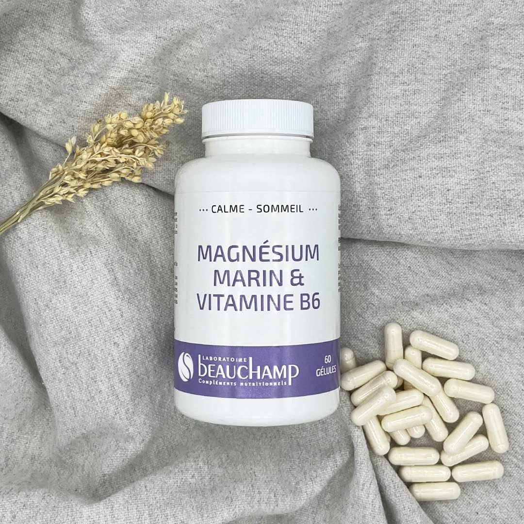 Nutritional supplement MAGNESIUM MARIN & Vitamin B6-60 capsules - Contributes to emotional balance - Reduces fatigue - Relaxation - Developed in France - Image 2
