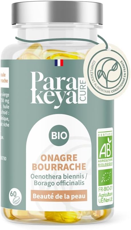 Organic Borage Oil 507.5mg |Skin Beauty |Dietary Supplement| 60 Capsules - Image 2