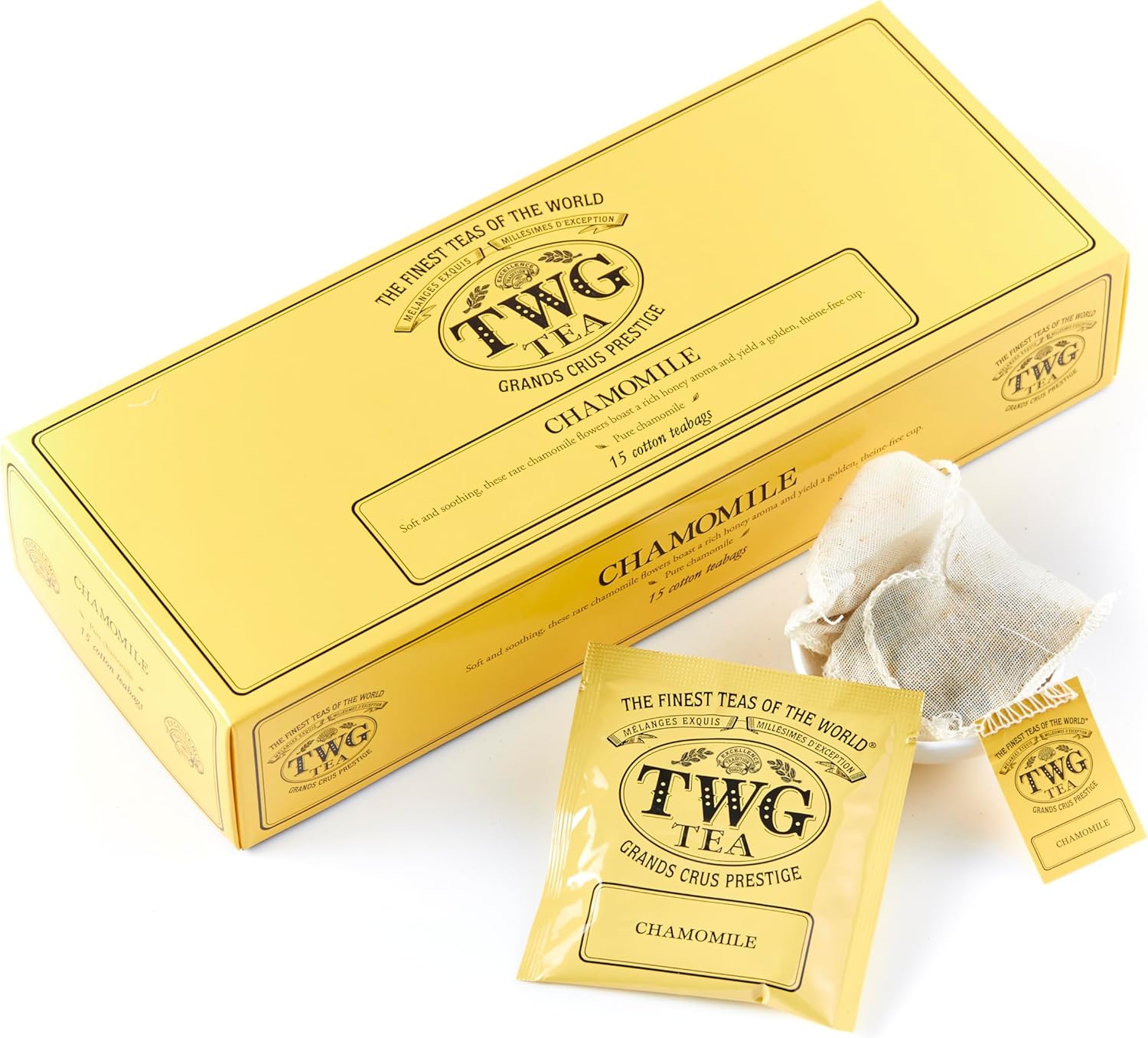 TWG Tea | Chamomile | Herbal Tea | Decaffeinated & Theine Free | 15 Hand Stitched Cotton Tea Bags | Gift Box - Image 2