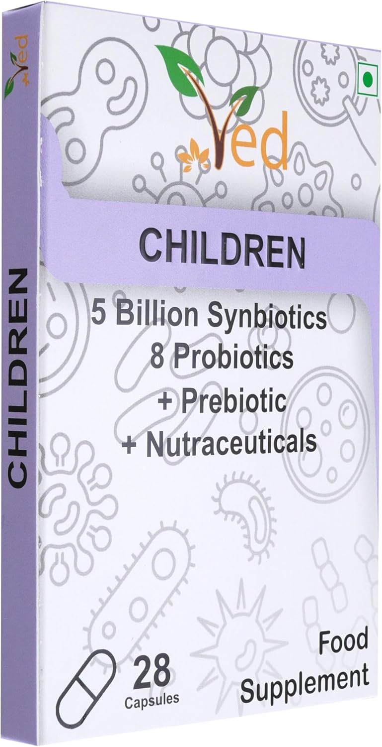 VED Children's Complex Probiotic and Prebiotic Complex - 5 Billion CFU - 28 Probiotic Capsules for Children - Lactobacillus helveticus, Rhamno. 28 Day Supply. - Image 2
