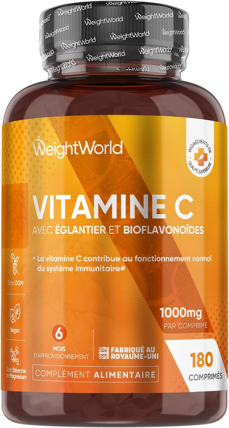 Vitamin C 1000mg With Rosehip and Bioflavonoids, Vit C Ascorbic Acid, Adult Vitamins 180 Vegan Breakable Tablets For 6 Months Supply - Image 2