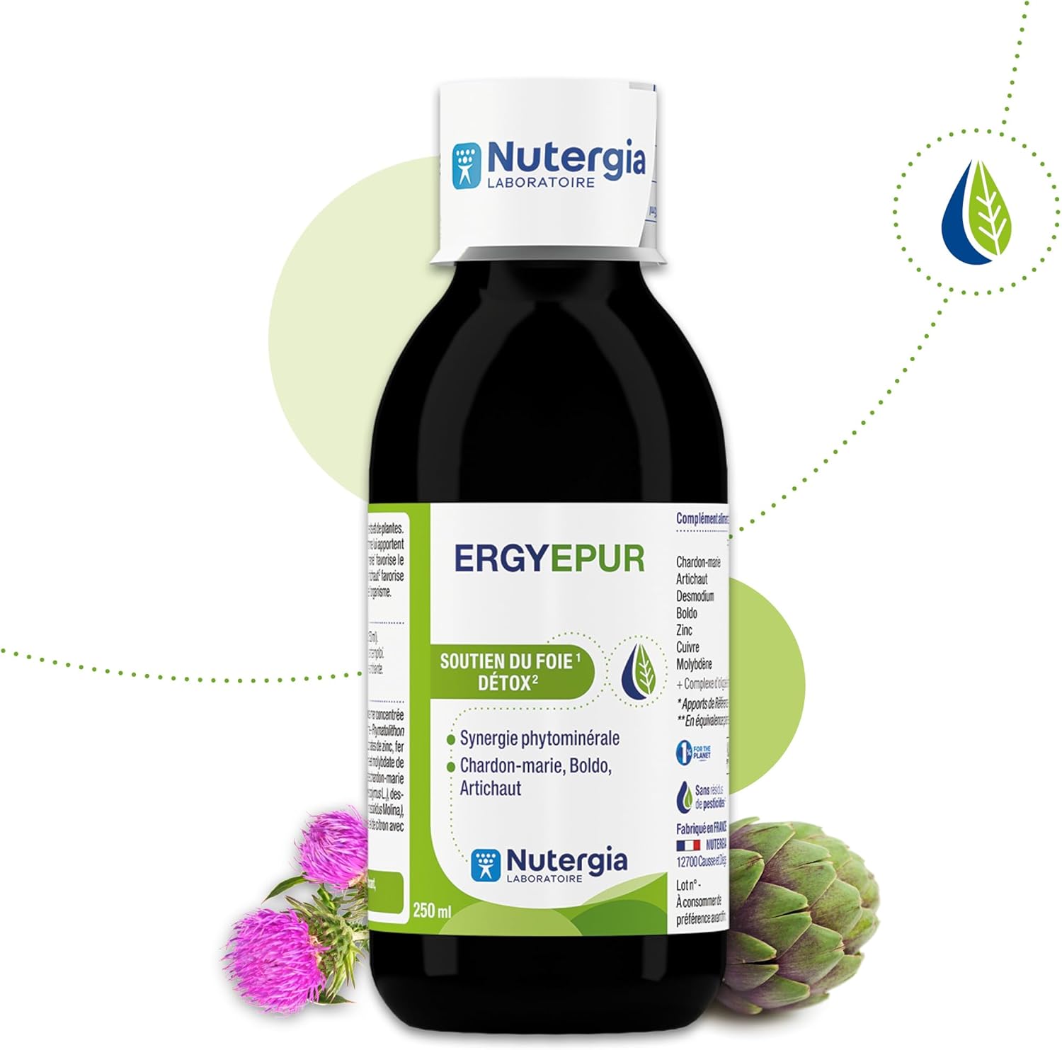 Nutergia – Liver support – Detox – Liver detox and purification of the body – Food supplement – 250 ml – Made in France - Image 3