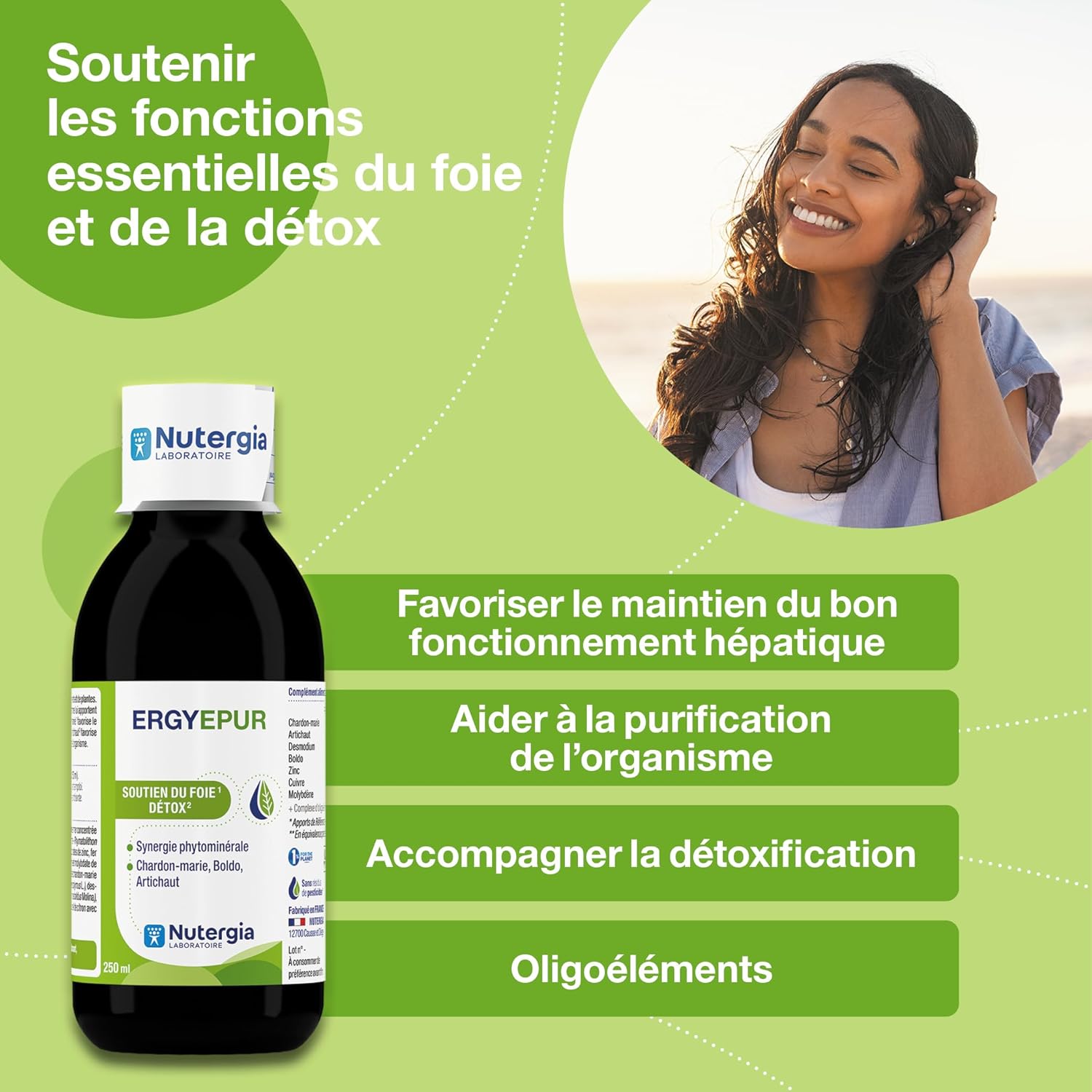 Nutergia – Liver support – Detox – Liver detox and purification of the body – Food supplement – 250 ml – Made in France - Image 4