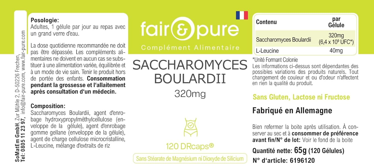 Fair & Pure - Saccharomyces boulardii - 120 capsules - 6.4 billion probiotic yeasts in the form of DRcaps - Image 4
