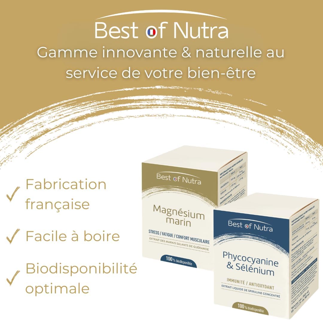 100% Natural Marine Magnesium - Ultra Pure - Anti Stress, Fatigue Reduction, Muscle Support - 100% Bioavailable - For Low Sodium Diets - 15 Ampoules 10ml - Made in France - Image 7