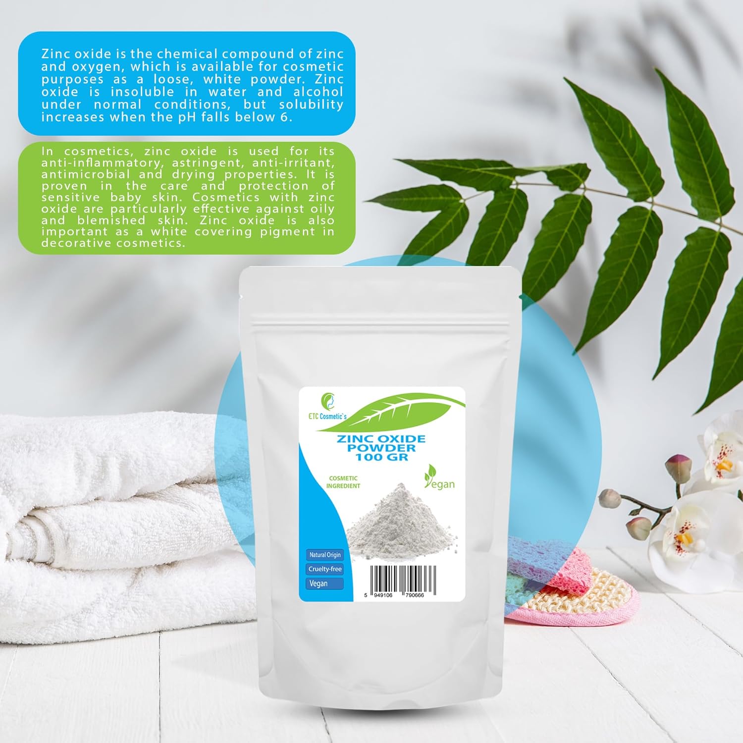 Zinc Oxide Powder 100g Cosmetic Ingredient High Purity Material Non Nano - Image 7