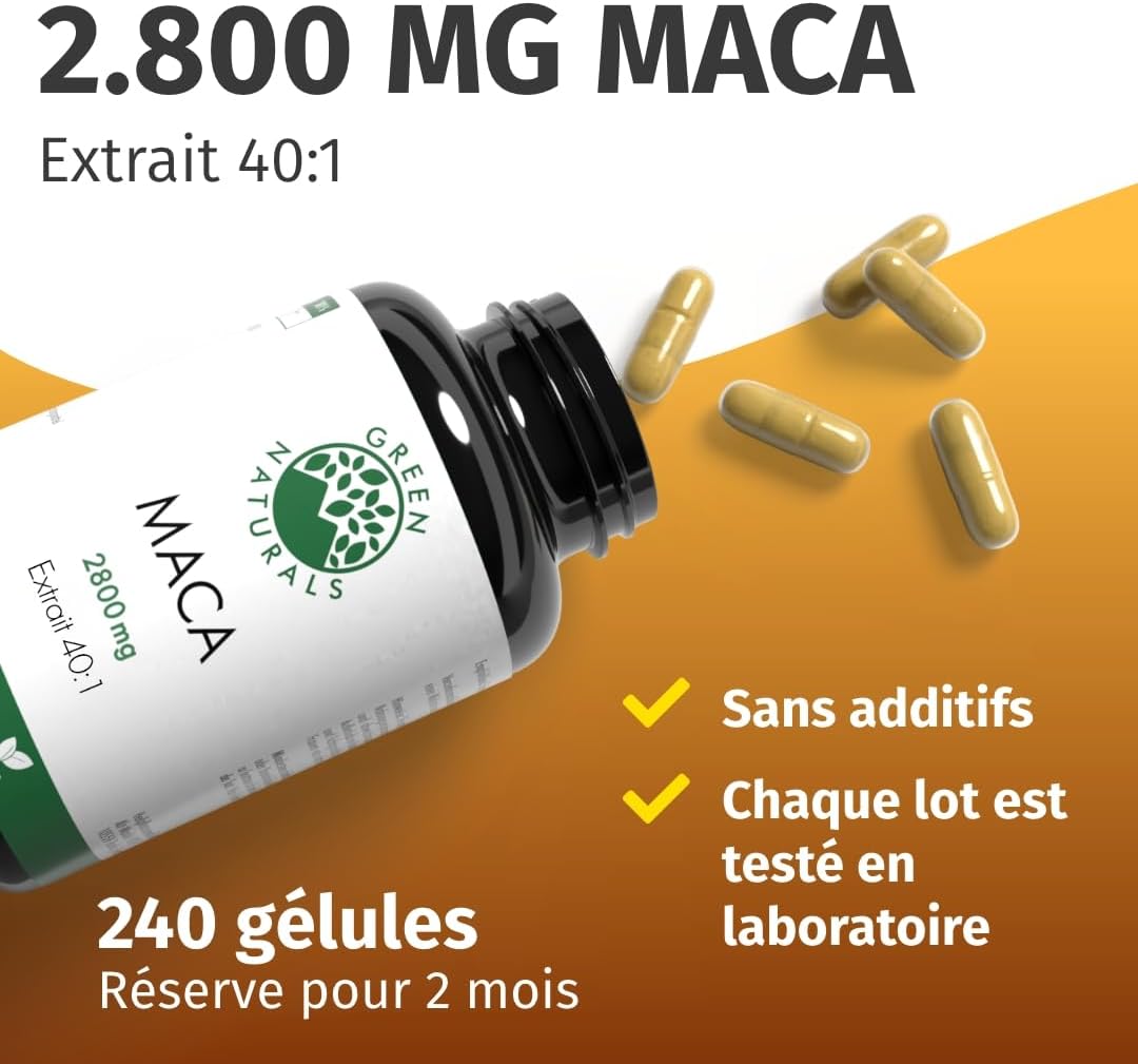 3-in-1 Maca Complex Black-Red-Gold – High Dosage: 112.000 mg Maca Powder (2.800 mg Extract (40:1)) – Stock for 2 Months – Vegan & Lab Tested – Green Natural - Image 3