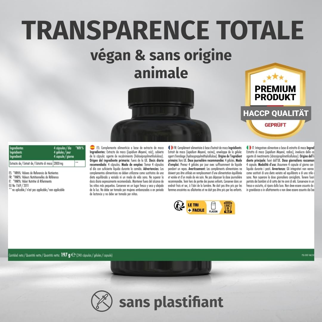 3-in-1 Maca Complex Black-Red-Gold – High Dosage: 112.000 mg Maca Powder (2.800 mg Extract (40:1)) – Stock for 2 Months – Vegan & Lab Tested – Green Natural - Image 7