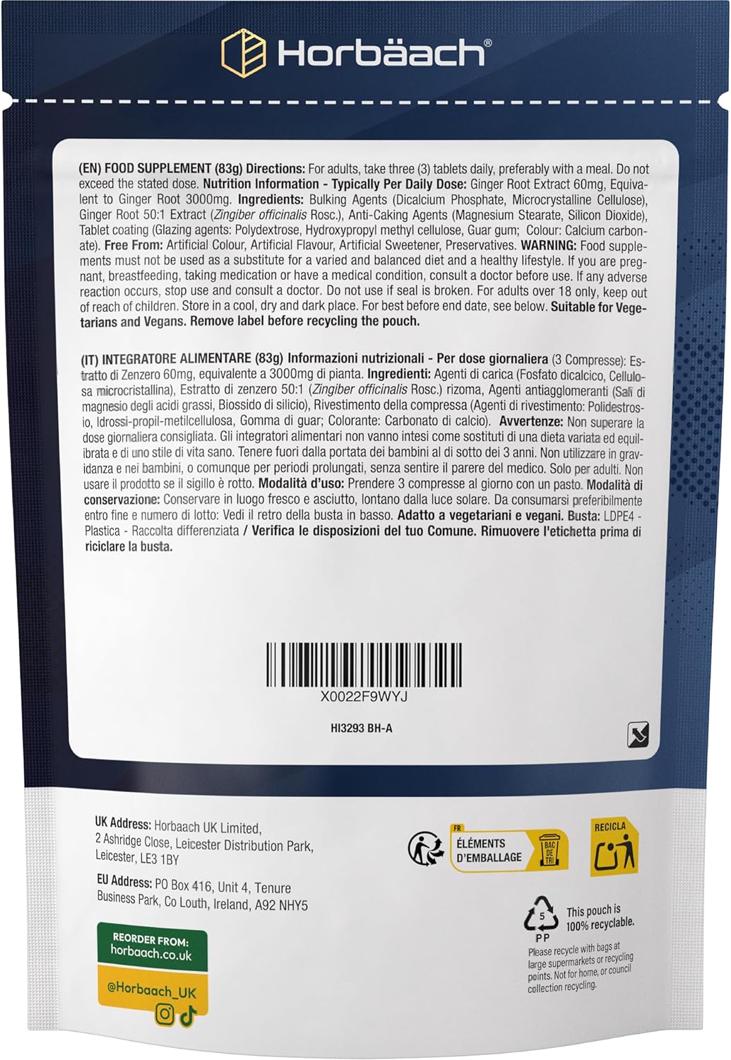 Ginger Capsules 3000mg | 200 Vegan Tablets | Ginger Powder | Source of Iron, Potassium, Vitamin C, Magnesium | Zingiber Officinale | Ginger Root | Horbaach - Image 6