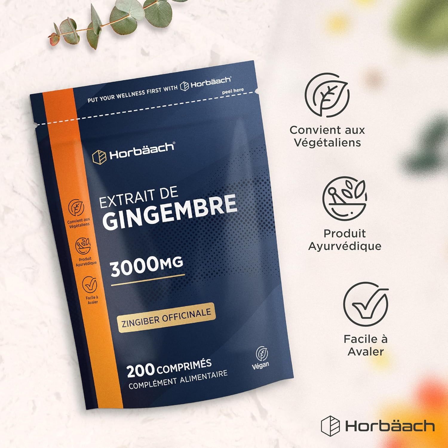 Ginger Capsules 3000mg | 200 Vegan Tablets | Ginger Powder | Source of Iron, Potassium, Vitamin C, Magnesium | Zingiber Officinale | Ginger Root | Horbaach - Image 8