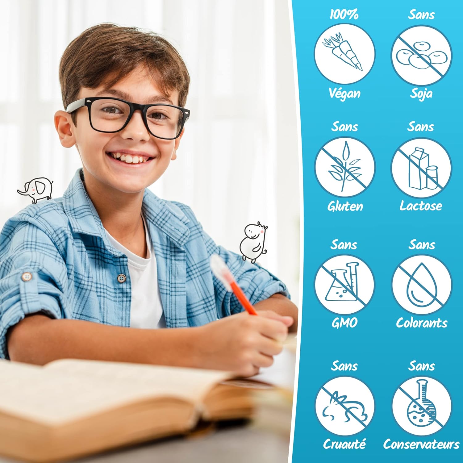 Kids Vitamins for Children - Gummies Multivitamin Immune Defenses - Vitamins A,B,C,D,E - Natural Prebiotic Fibres - Sugar Free - 100% Vegan - 120 Gummies - Image 5