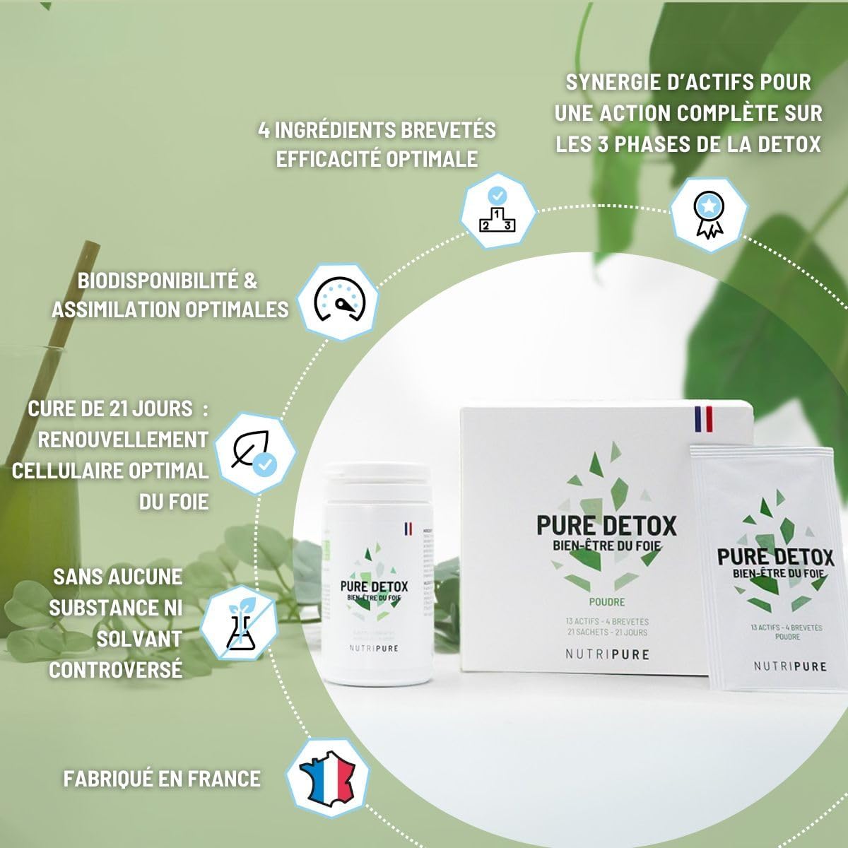 Nutripure | Pure Detox Liver | Complete Liver Detoxification Support | 4 Patented Extracts (Milk Thistle, Artichoke, Kale Kale, Choline) | 21-Day Cure (42 Capsules) - Image 4