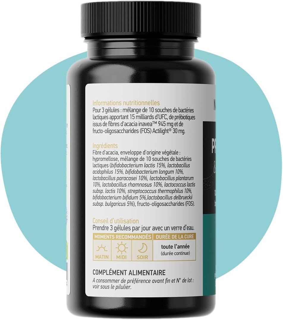 NATURA FORCE - Probiotics - Prebiotics - Improves the Intestinal Flora - Made in France - 90 capsules - Image 6