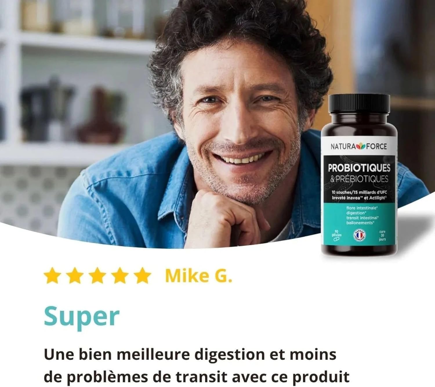 NATURA FORCE - Probiotics - Prebiotics - Improves the Intestinal Flora - Made in France - 90 capsules - Image 8