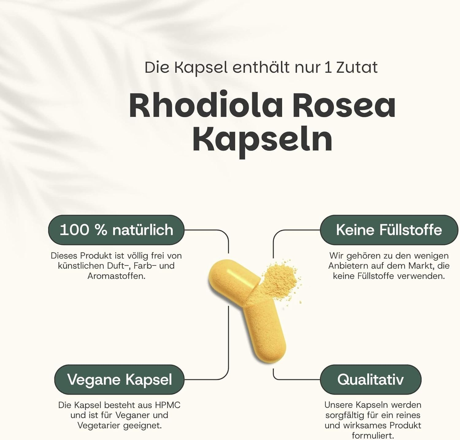 Rhodiola Rosea Capsules 60 Pcs 3% Extract 500 MG per Capsule - No Powder - Supplement - Superfood - Nootropics - 3% Rosavins - Adaptogenic - Natural - Vegan - Roseroot - Image 4