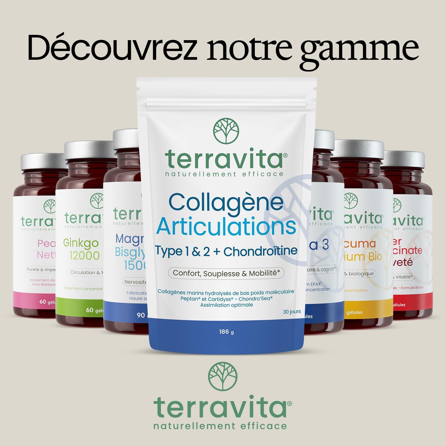 Collagen Joints Powder | Peptan & Cartidyss Marine Collagen Peptides Types 1 and 2 + Chondro'Sea Chondroitin + Vitamin C | 30 Days of Cure | Made in France | Terravita - Image 7