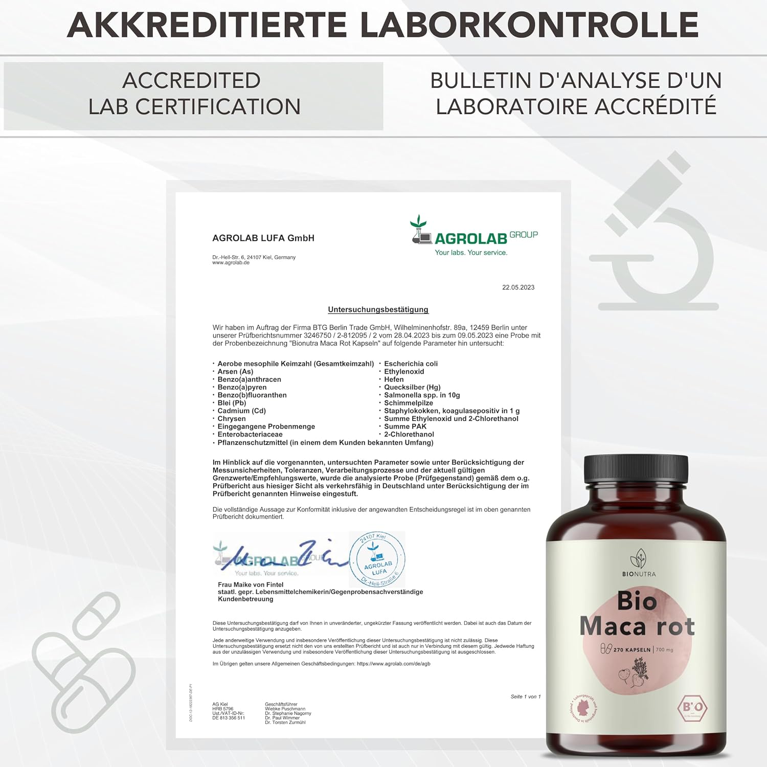 BIONUTRA High Dosed Organic Maca Capsules 4200 mg/day, Residue Controlled, German Manufacture, Vegan, Lactose Free, Gluten Free, No Additives, 270 Pieces x 700 mg - Image 6