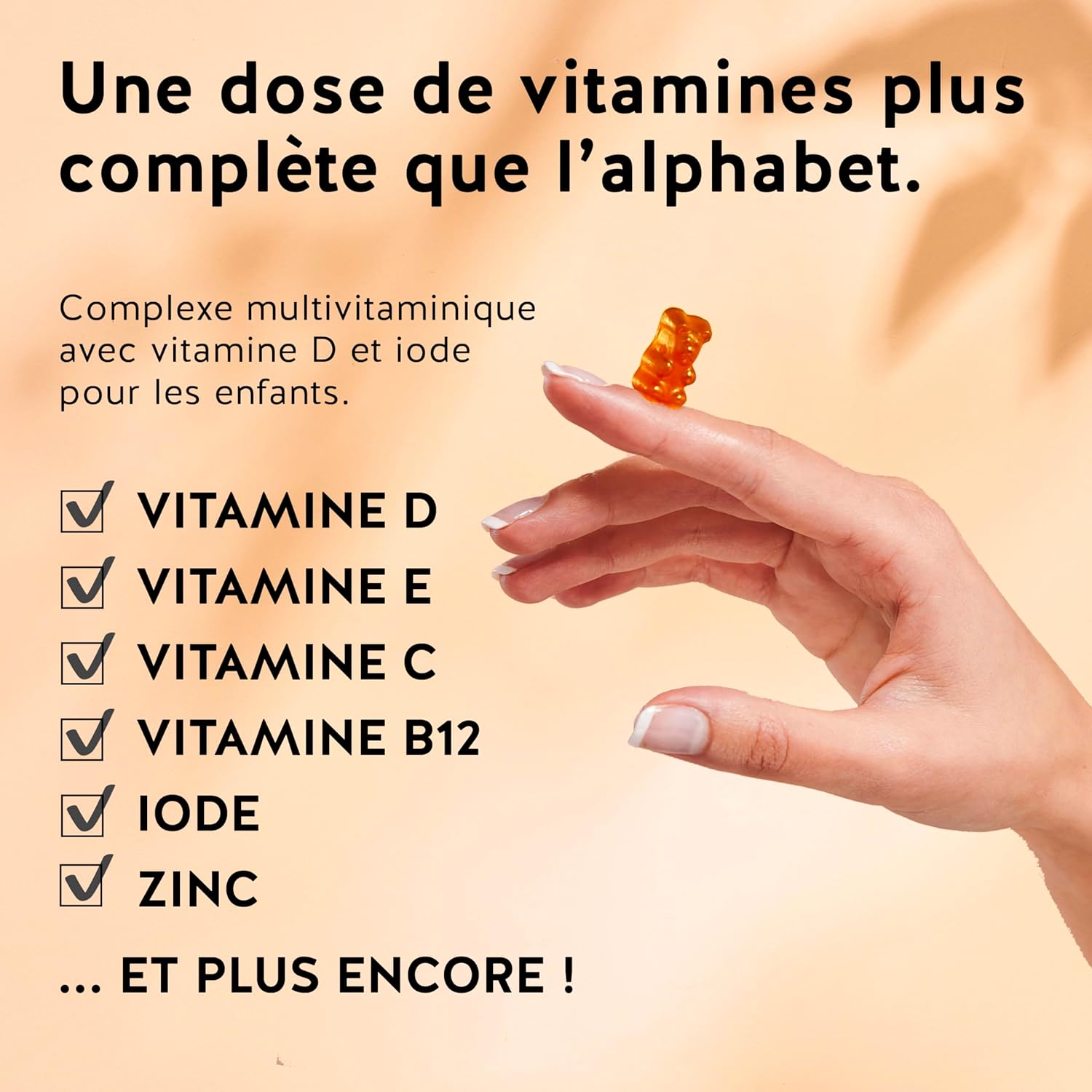 Gummies Multivitamin For Children From 4 Years, Multivit' Kids - Immune Defences Support - With Vitamins B12, C, D, E and Iodine - 60 Units (1 Month), Vegan, Sugar Free, Bears with Benefits - Image 4