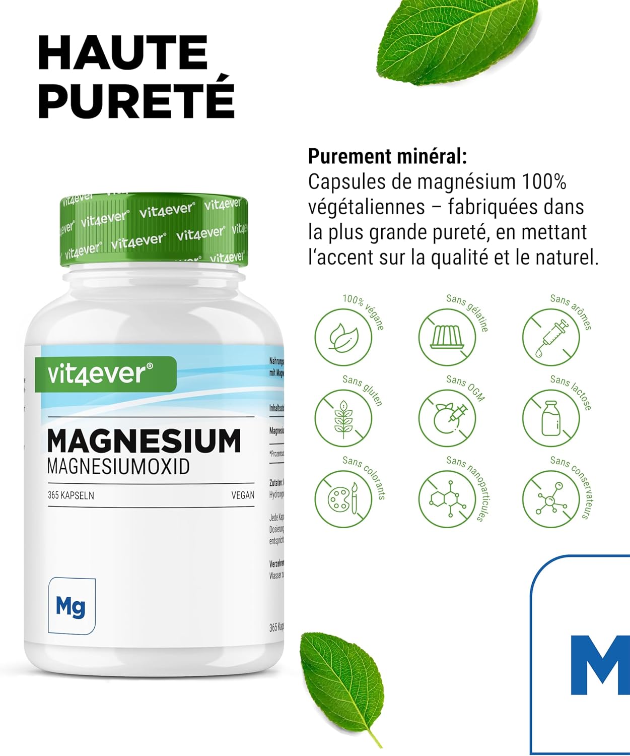 High dose magnesium - 365 capsules (annual reserve) - 667 mg of which 400 mg of elemental magnesium per daily dose based on magnesium oxide - without unnecessary additives - Image 4