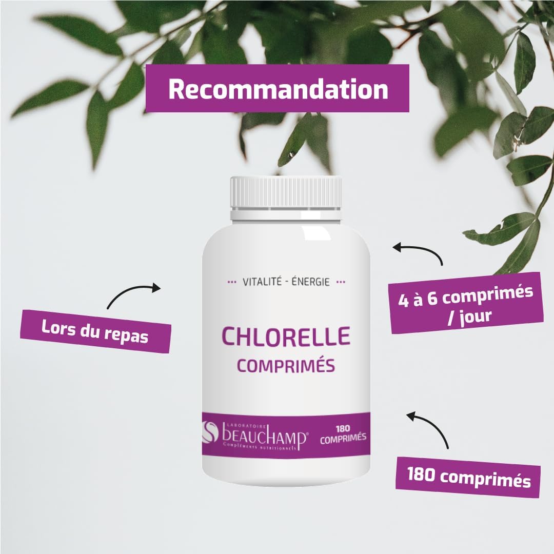 Dietary supplement CHLORELLE - 180 tablets - Detox, Vitality, Energy - Developed in France - Image 3