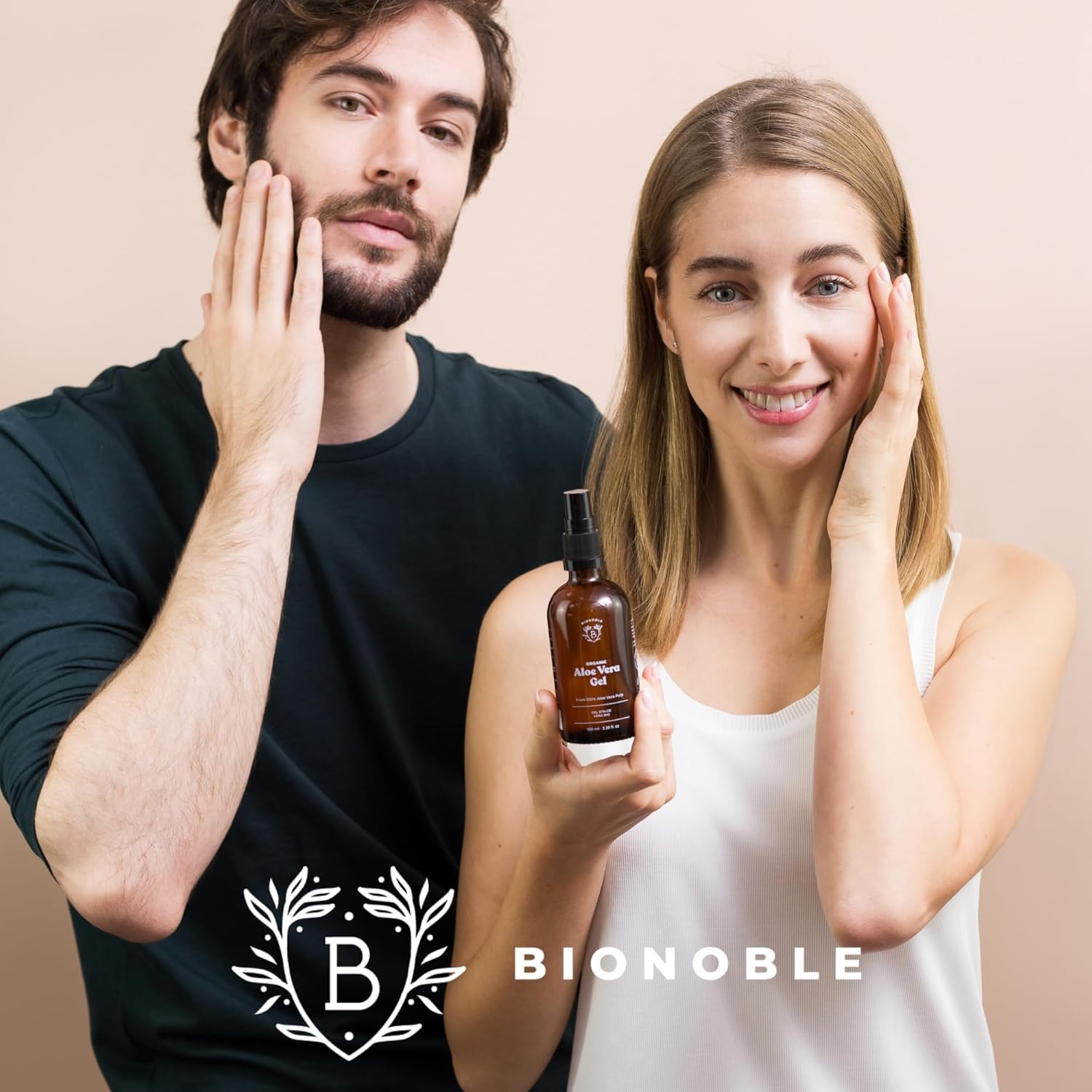 Bionoble Gel Aloe Vera Bio 100% Pur Aloe 100ml - Flacon Verre Recyclable + Pompe - Gel Aloe Vera Cheveux Bouclés, Hydratant Crème Aloe Vera Visage, Soin Coup de Soleil Corps - Aloe Vera Gel Bio - Image 8